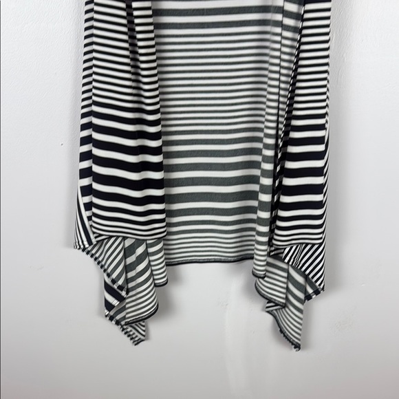 Joseph Ribkoff Monochrome Striped Sleeveless Open Cardigan Size 14 - Picture 7 of 11